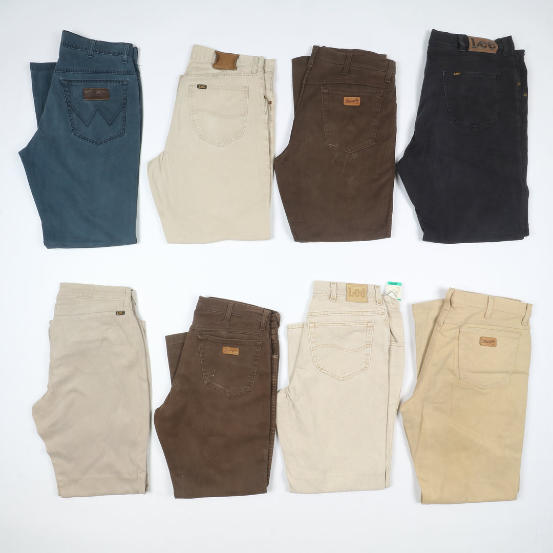 Lee e Wrangler colorati jeans vintage uomo donna stock da 44pz