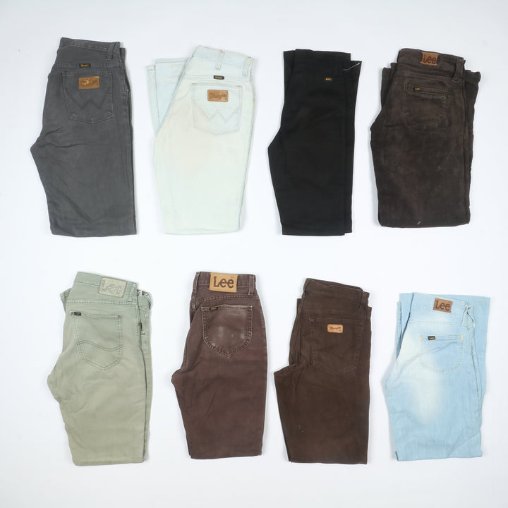 Lee e Wrangler colorati jeans vintage uomo donna stock da 44pz