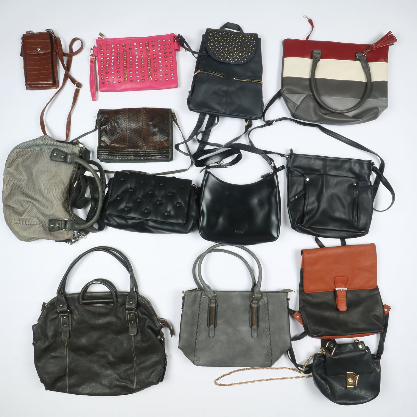 Stock lotto borse e borsette crema vintage 28kg - 54pz misto uomo donna