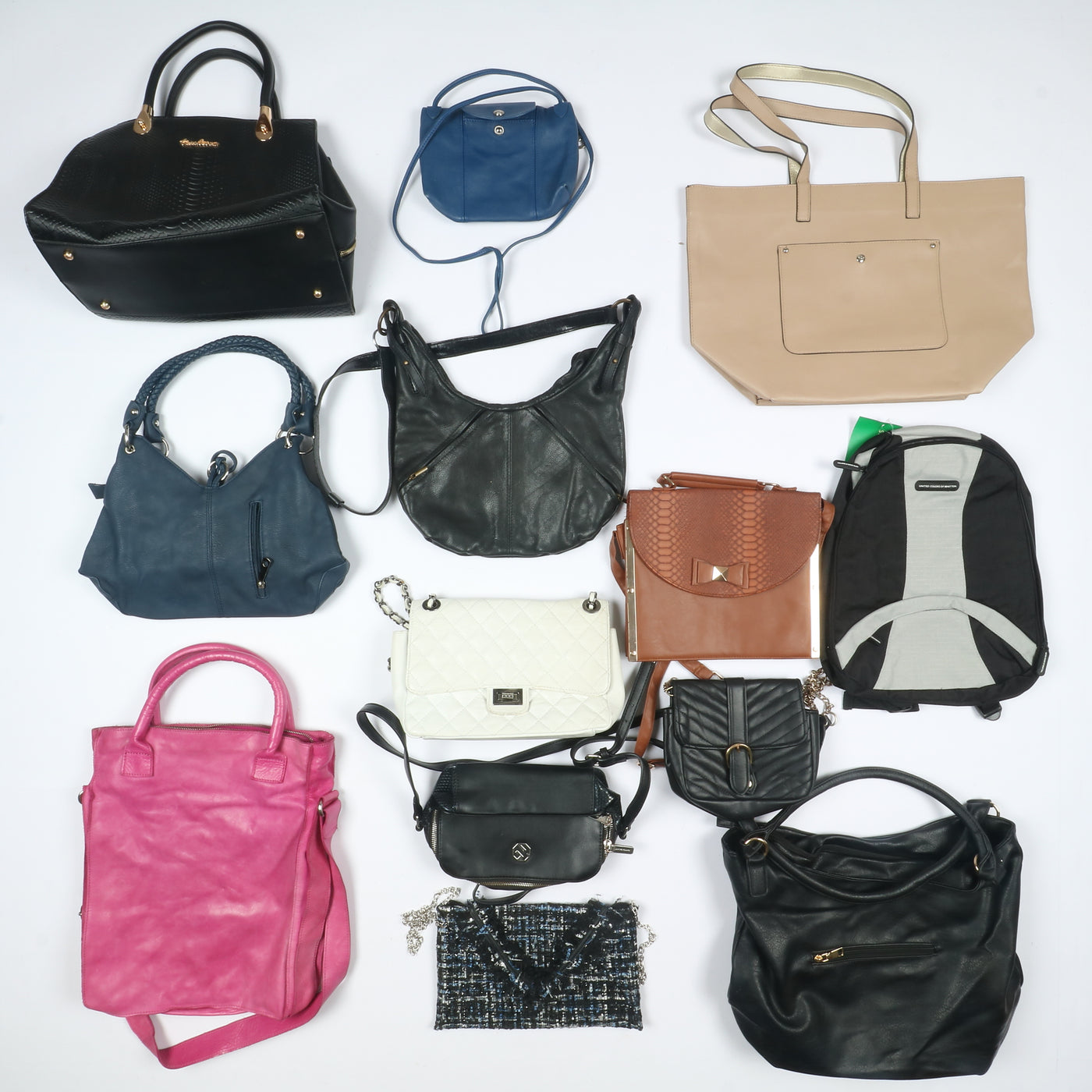 Stock lotto borse e borsette crema vintage 28kg - 54pz misto uomo donna