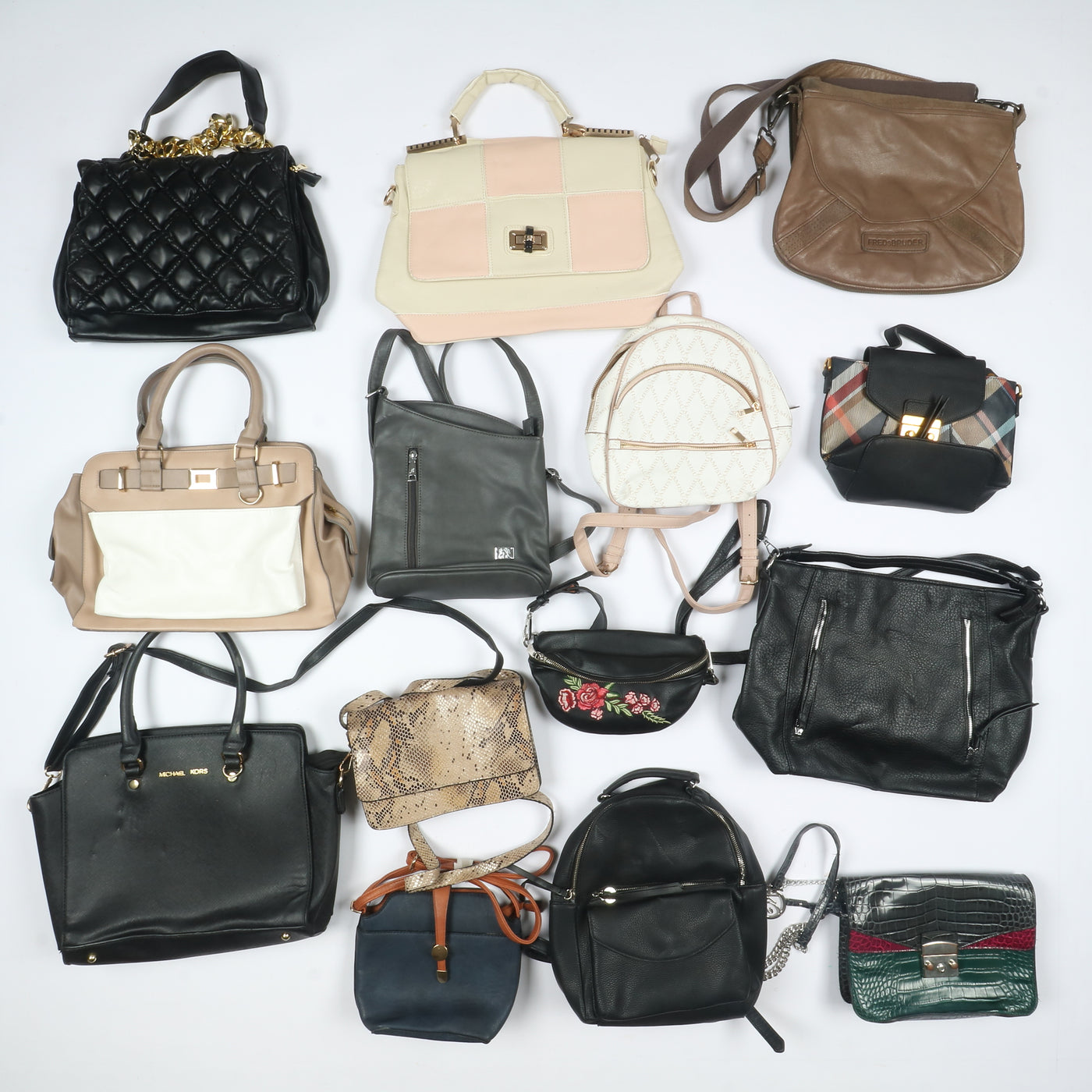 Stock lotto borse e borsette crema vintage 28kg - 54pz misto uomo donna