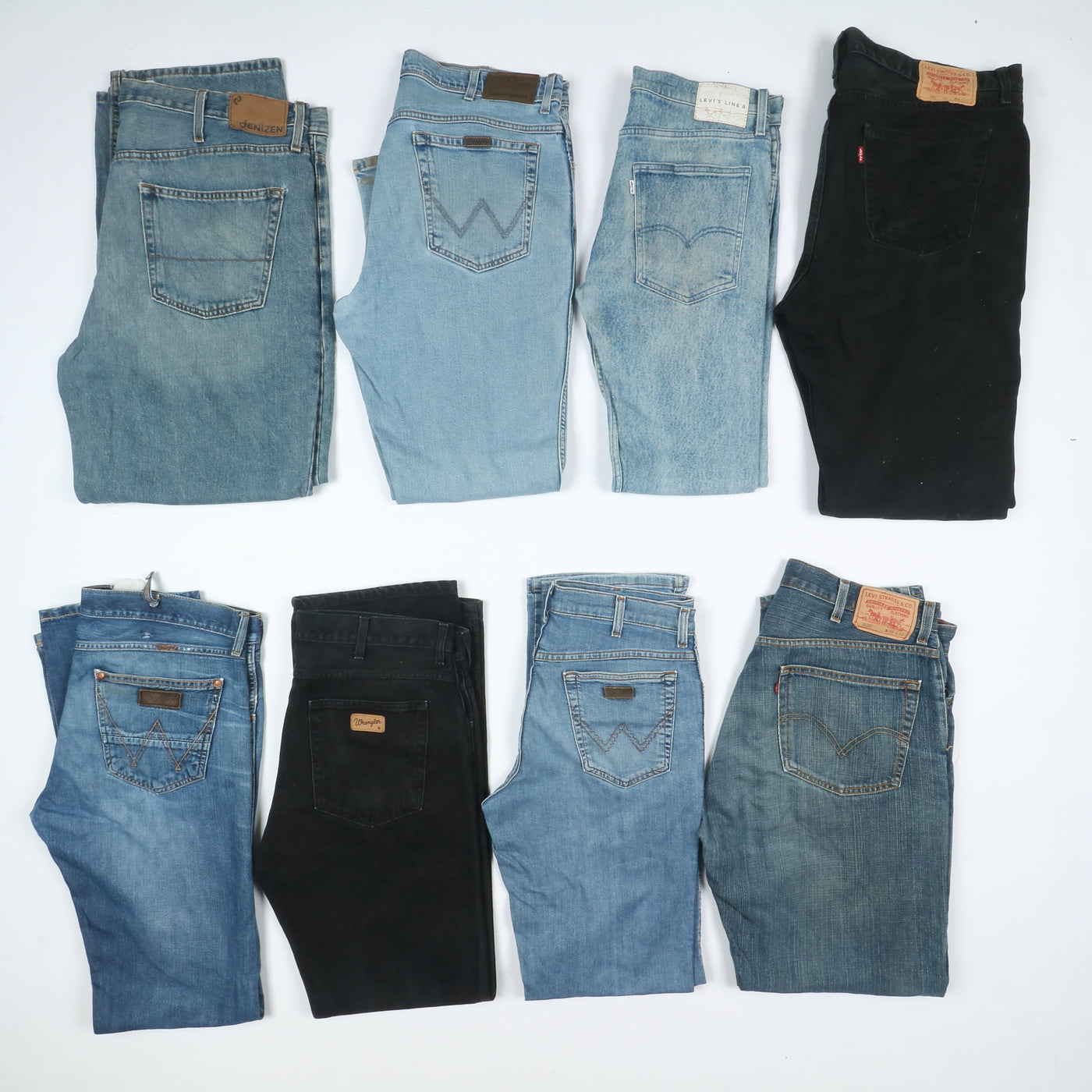 Levi's, Lee e Wrangler denim e nero jeans vintage uomo stock da 30pz