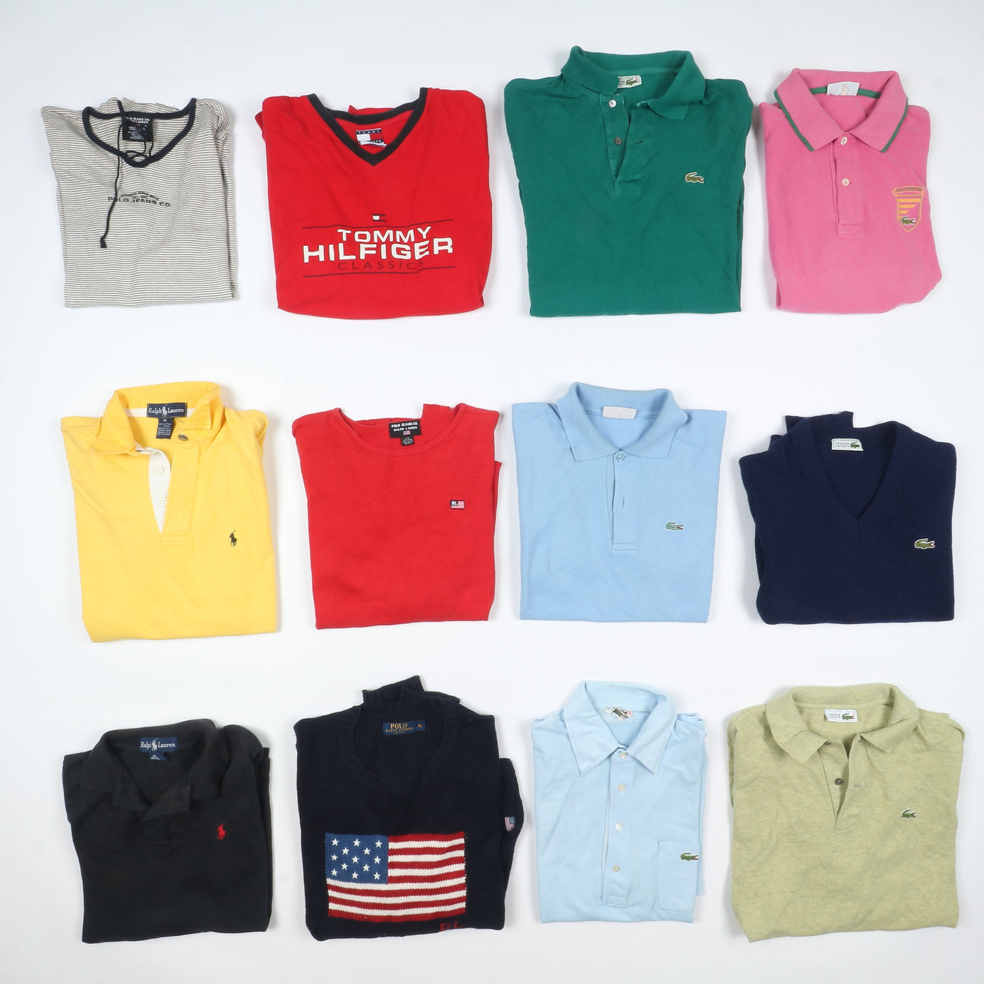 Tommy Hifigere e Ralph Lauren Made in USA, Lacoste made in France stock da 75pz