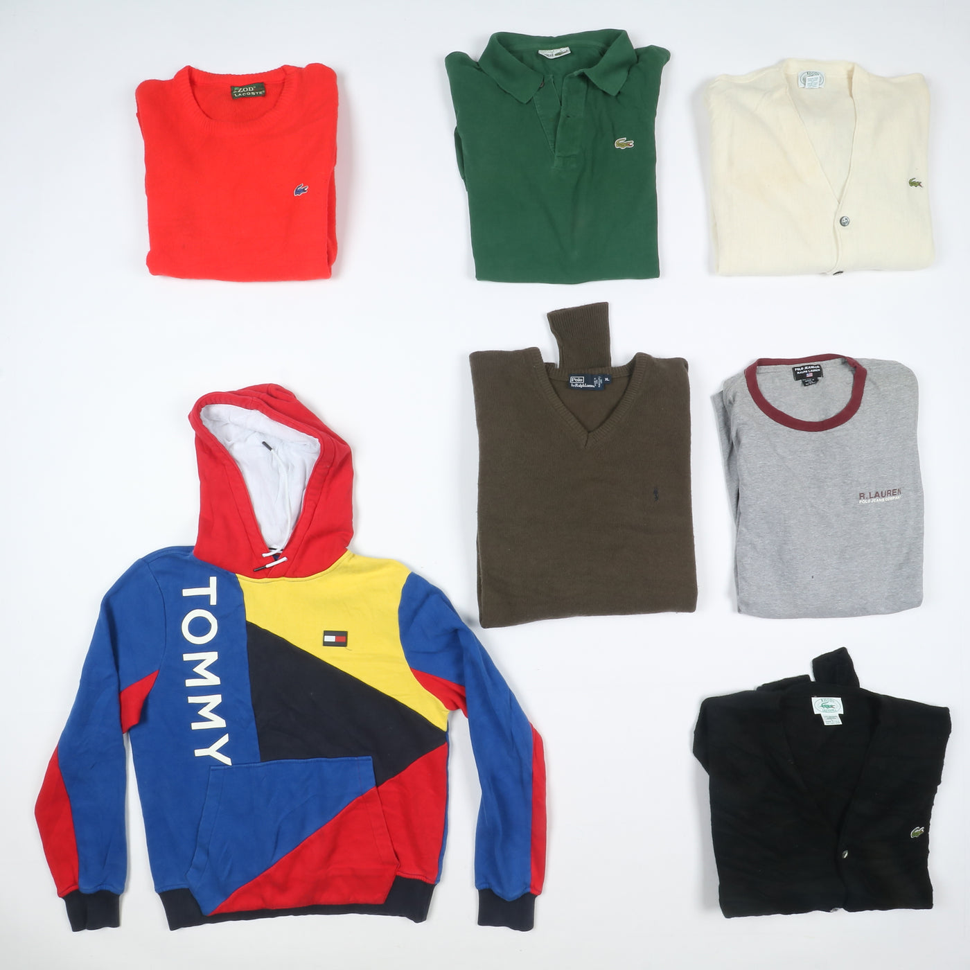 Tommy Hifigere e Ralph Lauren Made in USA, Lacoste made in France stock da 75pz