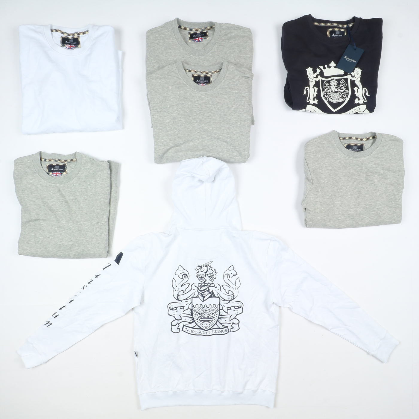 Aquascutum stock da 51pz felpe nuove deadstock